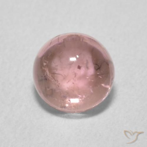 1.03ct طبيعي وردى العلكة تورمالين, دائري, شفاف