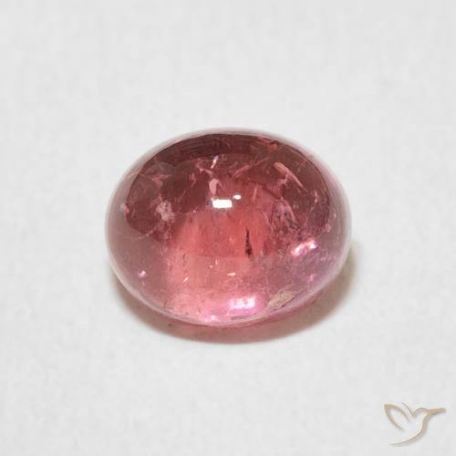 1.61ct طبيعي وردى غامق تورمالين, بيضوي, شفاف