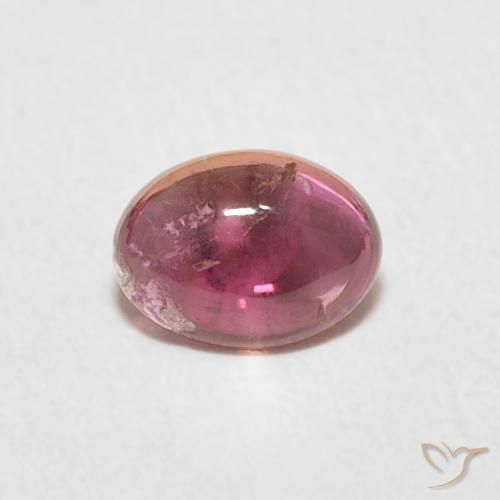 0.72ct طبيعي أرجوانى متوسط تورمالين, بيضوي, شفاف