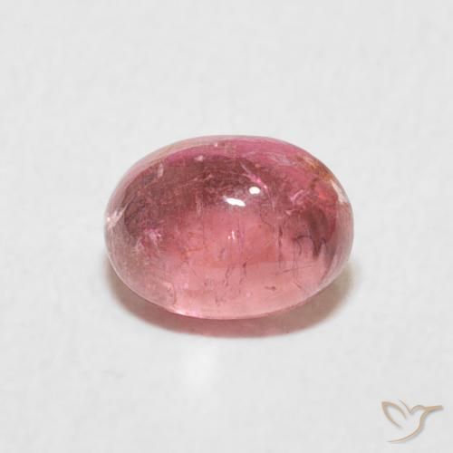 0.80ct طبيعي وردى العلكة تورمالين, بيضوي, شفاف