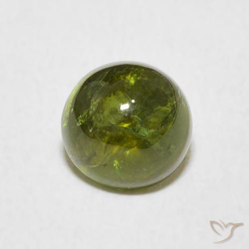 1.49ct طبيعي أخضر مصفر تورمالين, دائري, شفاف