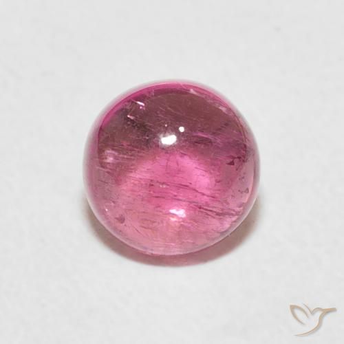 1.38ct طبيعي وردي فاقع تورمالين, دائري, شفاف