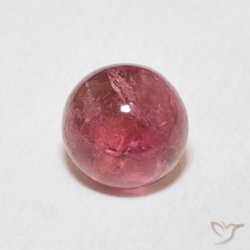 1.24ct طبيعي أحمر فاتح تورمالين, دائري, شفاف