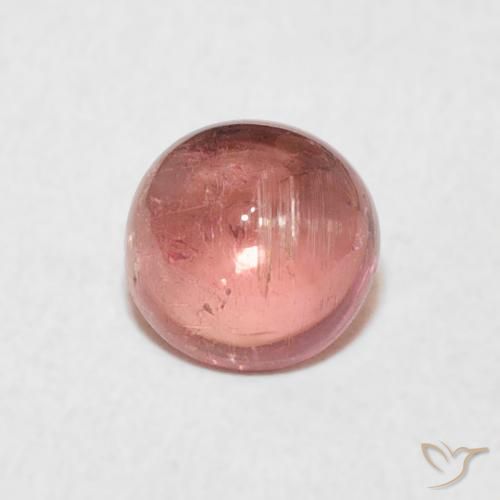 0.89ct طبيعي وردى متوسط تورمالين, دائري, شفاف