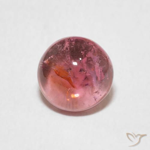 1.00ct طبيعي وردى متوسط تورمالين, دائري, شفاف