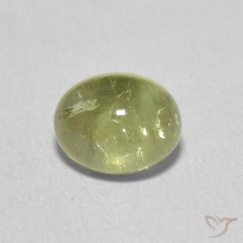 1.20ct طبيعي أخضر مصفر تورمالين, بيضوي, شفاف