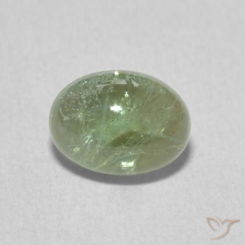 1.29ct طبيعي اخضر فاتح تورمالين, بيضوي, شفاف