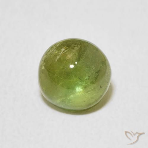 1.24ct طبيعي اخضر فاتح تورمالين, دائري, شفاف