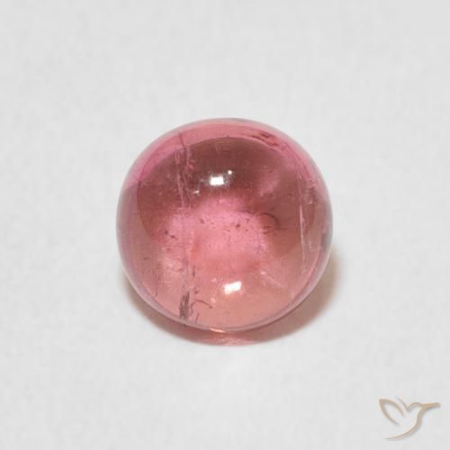 1.06ct طبيعي وردي فاتح تورمالين, دائري, شفاف