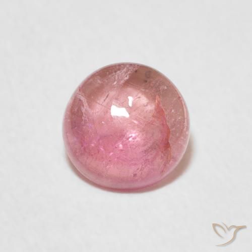 0.88ct طبيعي وردى العلكة تورمالين, دائري, شفاف