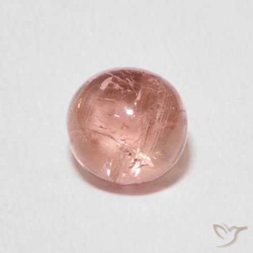 1.29ct طبيعي وردى ترابى تورمالين, دائري, شفاف