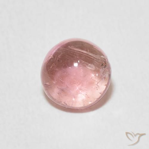 1.02ct طبيعي وردى فاقع فاتح تورمالين, دائري, شفاف