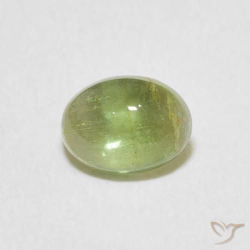 0.76ct طبيعي أخضر دافئ تورمالين, بيضوي, شفاف
