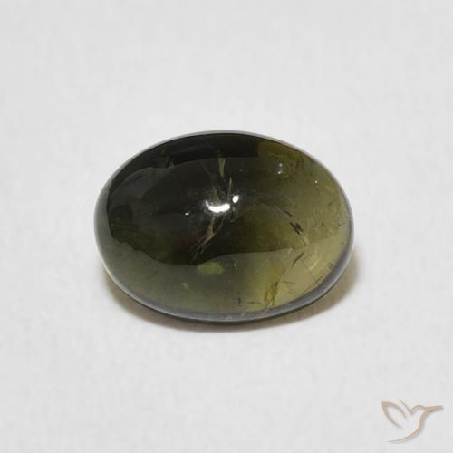1.50ct طبيعي أخضر غامق تورمالين, بيضوي, شفاف