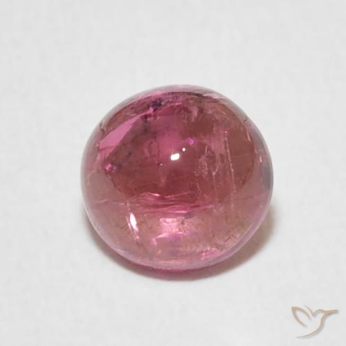 1.18ct طبيعي وردى فاقع غامق تورمالين, دائري, شفاف