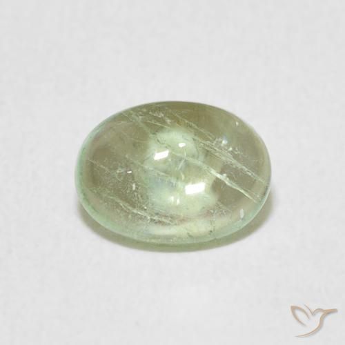 1.06ct طبيعي أخضر مصفر باهت تورمالين, بيضوي, شفاف