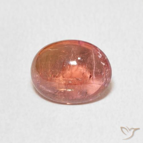1.90ct طبيعي وردى برتقالى تورمالين, بيضوي, شفاف