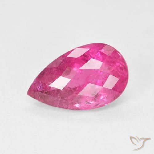 2.69ct طبيعي وردي فاقع تورمالين, شكل الكمثرى, قليلا جدا