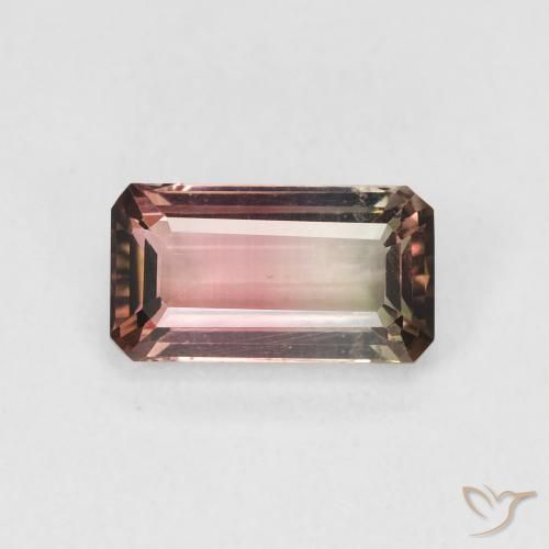 1.34ct طبيعي ثنائية اللون تورمالين, قص الزمرد, VVS