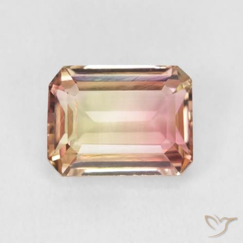 2.38ct طبيعي ثنائية اللون تورمالين, قص الزمرد, VVS