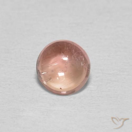 0.50ct طبيعي سالمون وردي تورمالين, دائري, شفاف