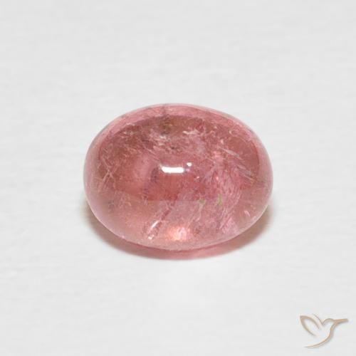 0.85ct طبيعي وردى فاقع فاتح تورمالين, بيضوي, شفاف