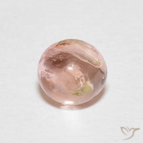 0.64ct طبيعي وردى ترابى تورمالين, دائري, شفاف