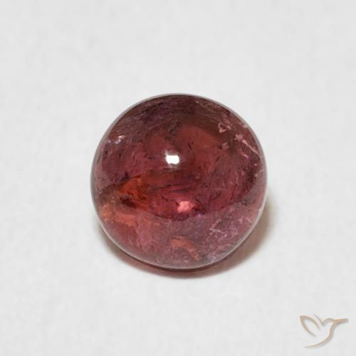 0.64ct طبيعي أحمر نبيذى غامق تورمالين, دائري, شفاف