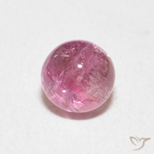 0.77ct طبيعي وردي فاقع تورمالين, دائري, شفاف