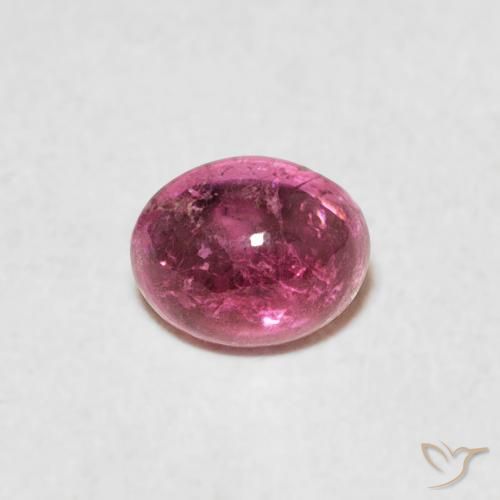 0.78ct طبيعي وردى برتقالى تورمالين, بيضوي, شفاف