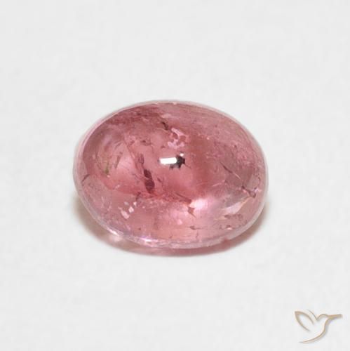 0.80ct طبيعي وردى العلكة تورمالين, بيضوي, شفاف