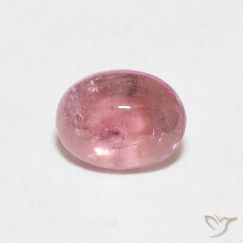 0.65ct طبيعي وردى العلكة تورمالين, بيضوي, شفاف