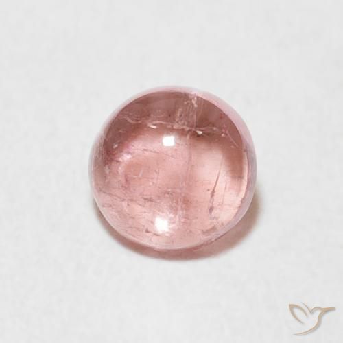 0.63ct طبيعي وردي فاتح تورمالين, دائري, شفاف