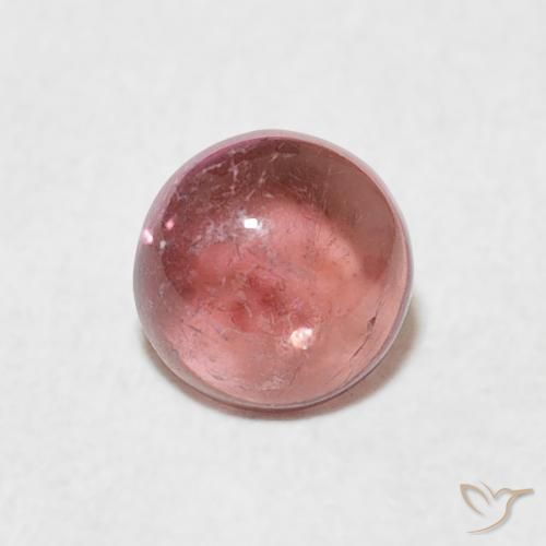 0.61ct طبيعي أحمر حلوى التفاح فاتح تورمالين, دائري, شفاف