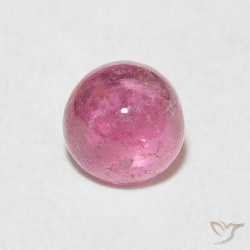 0.65ct طبيعي وردى العلكة تورمالين, دائري, شفاف
