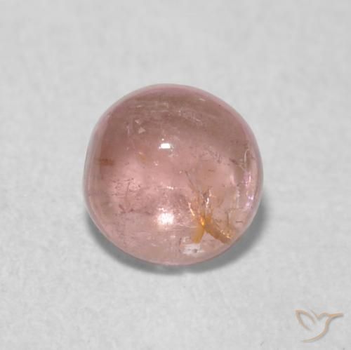 0.51ct طبيعي وردى متوسط تورمالين, دائري, شفاف