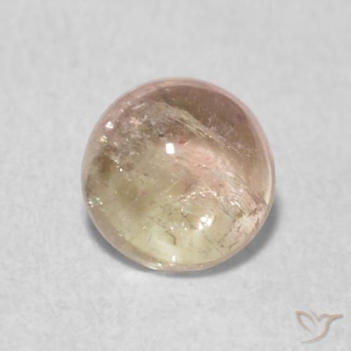0.49ct طبيعي وردى برتقالى تورمالين, دائري, شفاف