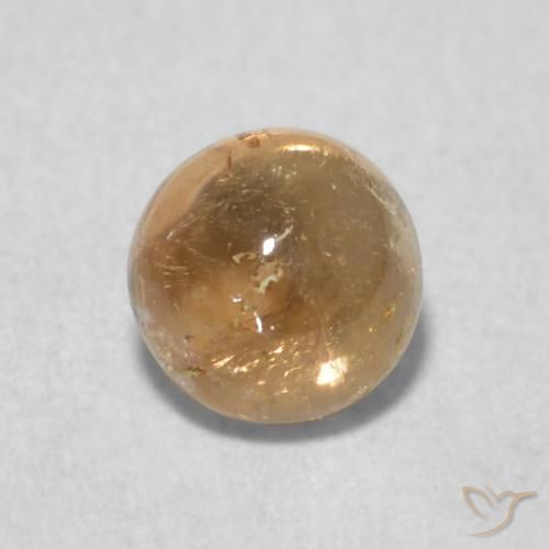 0.62ct طبيعي خوخى-ذهبى تورمالين, دائري, شفاف