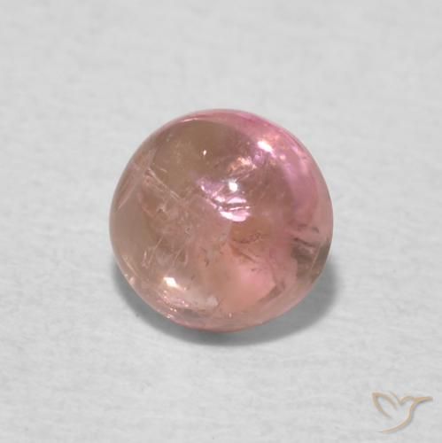 0.53ct طبيعي وردى زهرى فاتح تورمالين, دائري, شفاف