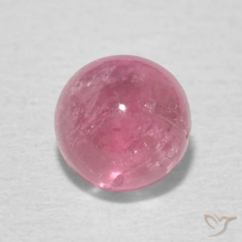 0.74ct طبيعي وردي فاقع تورمالين, دائري, شفاف