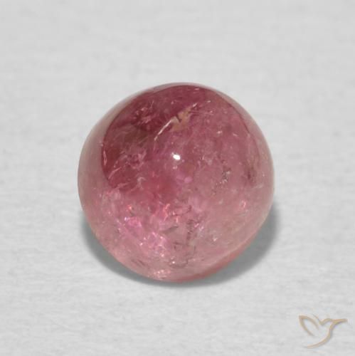 0.80ct طبيعي وردى كثيف تورمالين, دائري, شفاف