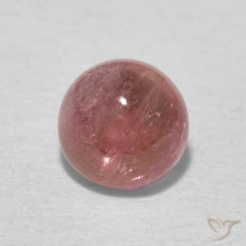 0.59ct طبيعي وردى برتقالى تورمالين, دائري, شفاف