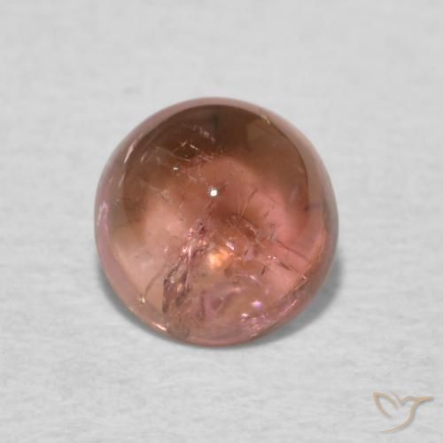 0.65ct طبيعي وردى توت العليق تورمالين, دائري, شفاف