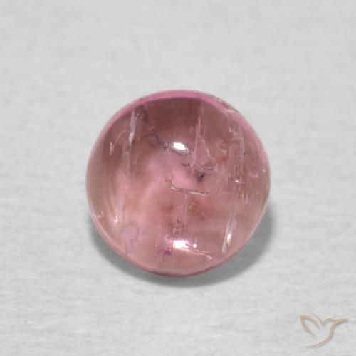 0.54ct طبيعي وردى متوسط تورمالين, دائري, شفاف