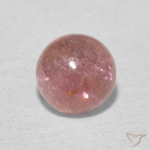 0.58ct طبيعي وردى متوسط تورمالين, دائري, شفاف