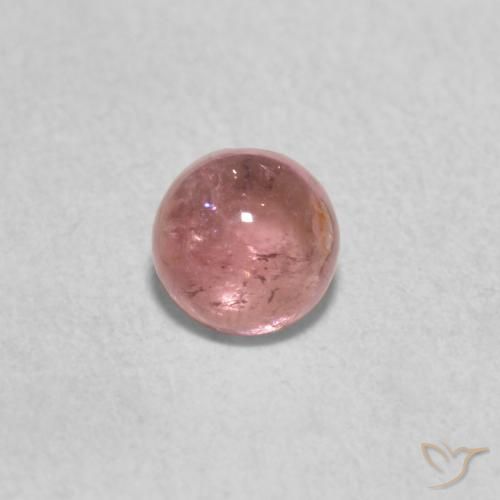 0.60ct طبيعي وردى زهرى فاتح تورمالين, دائري, شفاف