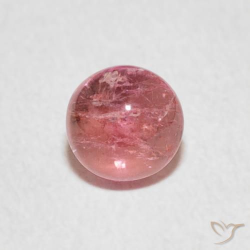 0.68ct طبيعي وردى متوسط تورمالين, دائري, شفاف