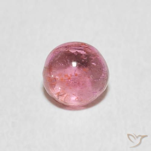 0.57ct طبيعي وردى متوسط تورمالين, دائري, شفاف