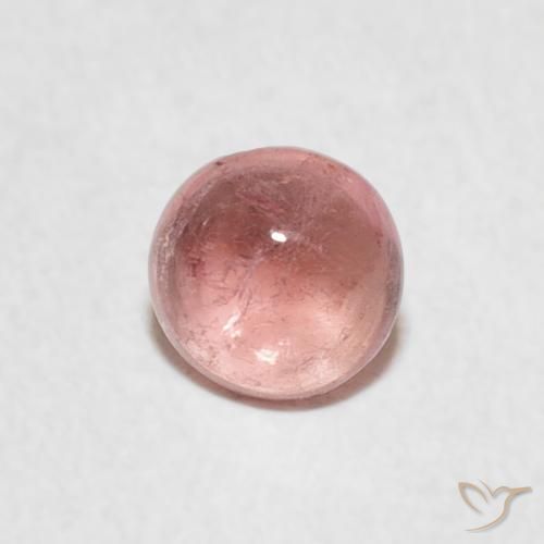 0.57ct طبيعي وردي فاتح تورمالين, دائري, شفاف