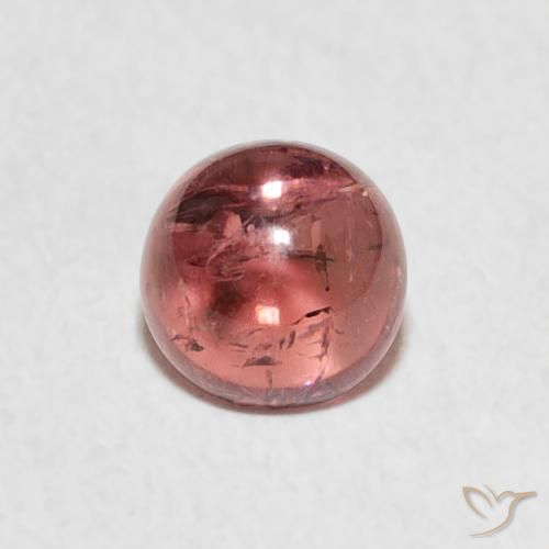1.00ct طبيعي وردى غامق تورمالين, دائري, شفاف